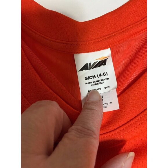 T-Shirt Avia Women’s Size S Tank Athletic Fitness Color Orange Striped - Picture 5 of 5